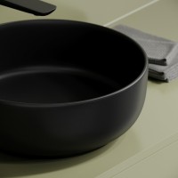 Раковина Ceramicanova Taycan CN12003MB, 37.5 см, сантехфарфор, накладная, черный матовый
