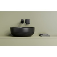 Раковина Ceramicanova Taycan CN12003MB, 37.5 см, сантехфарфор, накладная, черный матовый