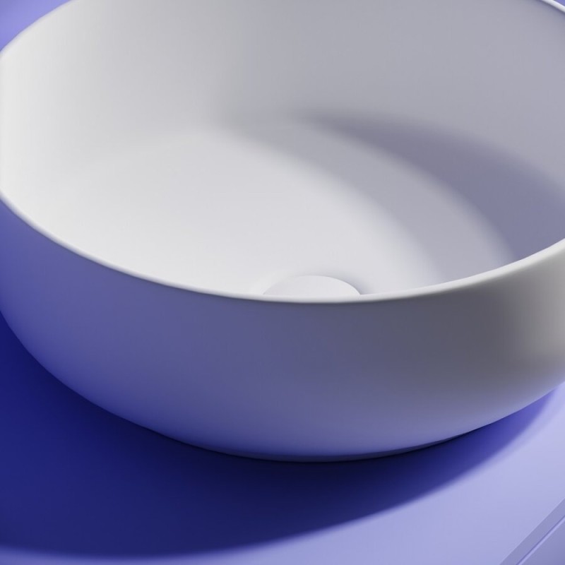 Раковина Ceramicanova Taycan CN12003MW, 37.5 см, сантехфарфор, накладная, белый матовый