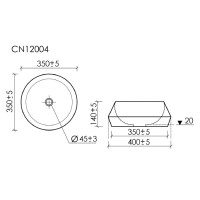 Раковина Ceramicanova Maya CN12004, 40 см, сантехфарфор, накладная, белый