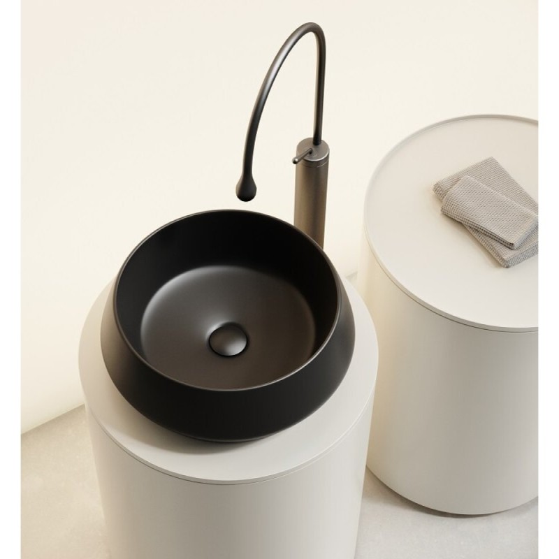 Раковина Ceramicanova Maya CN12004MB, 40 см, сантехфарфор, накладная, черный матовый