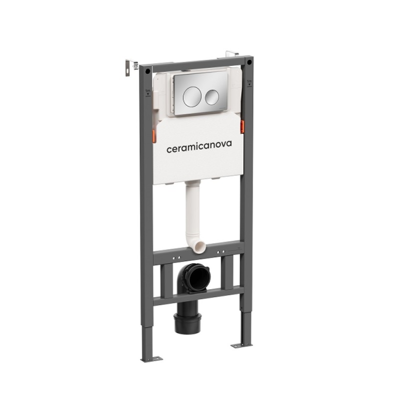 Инсталляция для унитаза Ceramicanova Balance CN121001CH, клавиша Circle хром