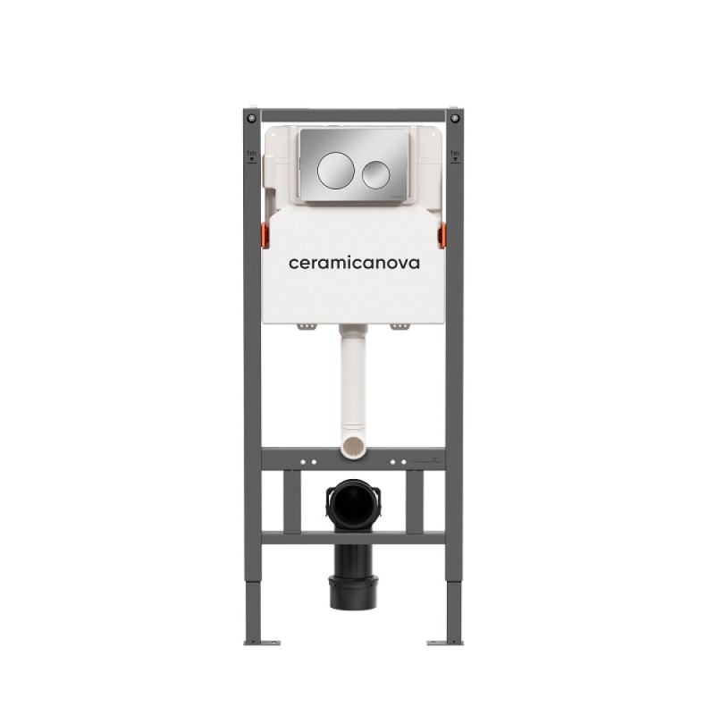 Инсталляция для унитаза Ceramicanova Balance CN121001CH, клавиша Circle хром
