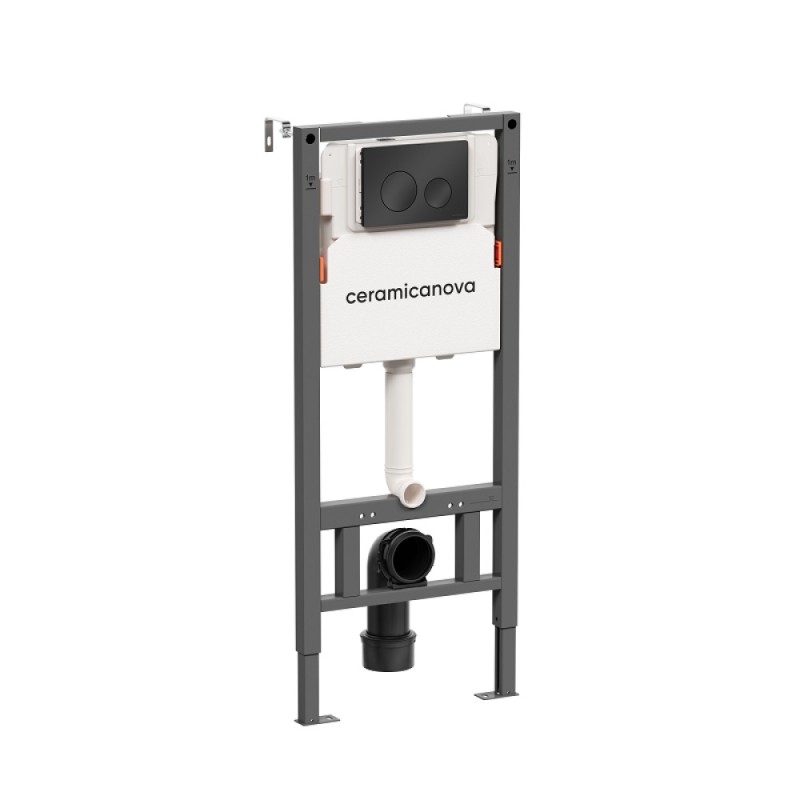 Инсталляция для унитаза Ceramicanova Balance CN121001MB, клавиша Circle черный матовый