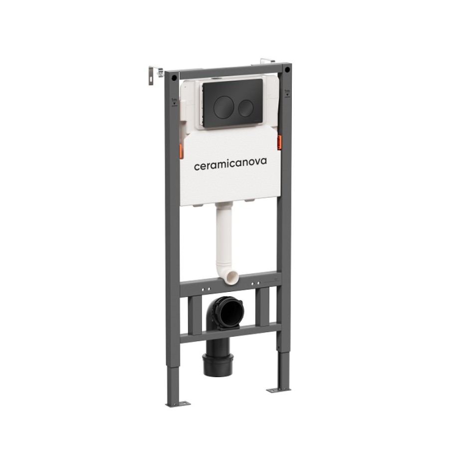 Инсталляция для унитаза Ceramicanova Balance CN121001MB, клавиша Circle черный матовый