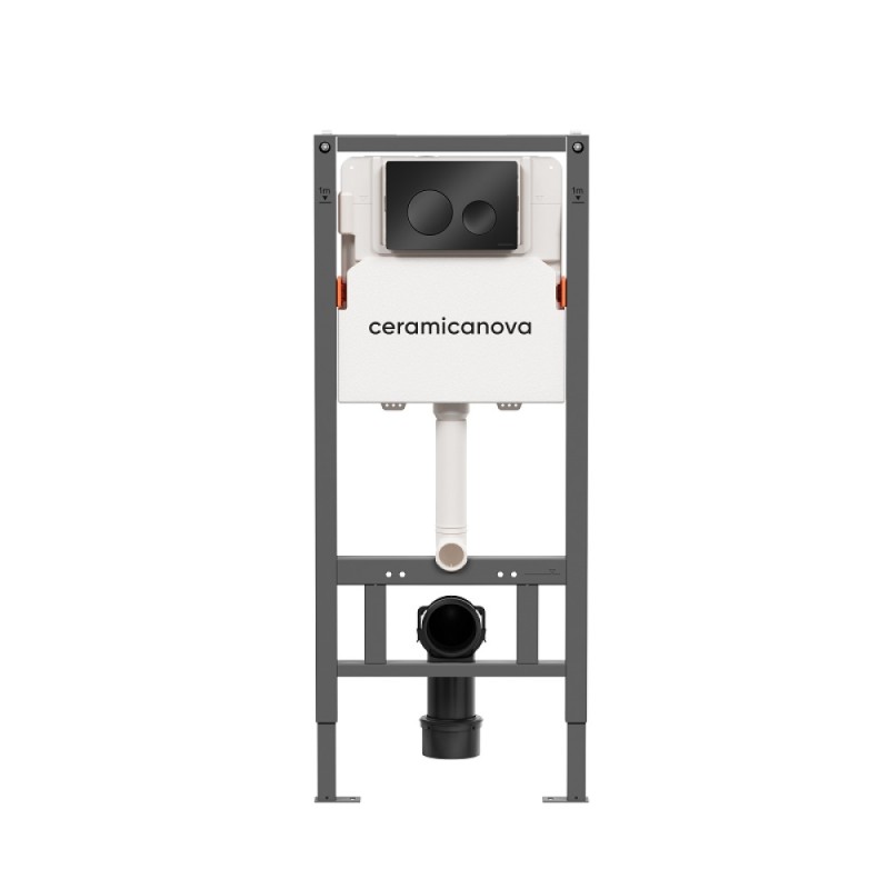 Инсталляция для унитаза Ceramicanova Balance CN121001MB, клавиша Circle черный матовый