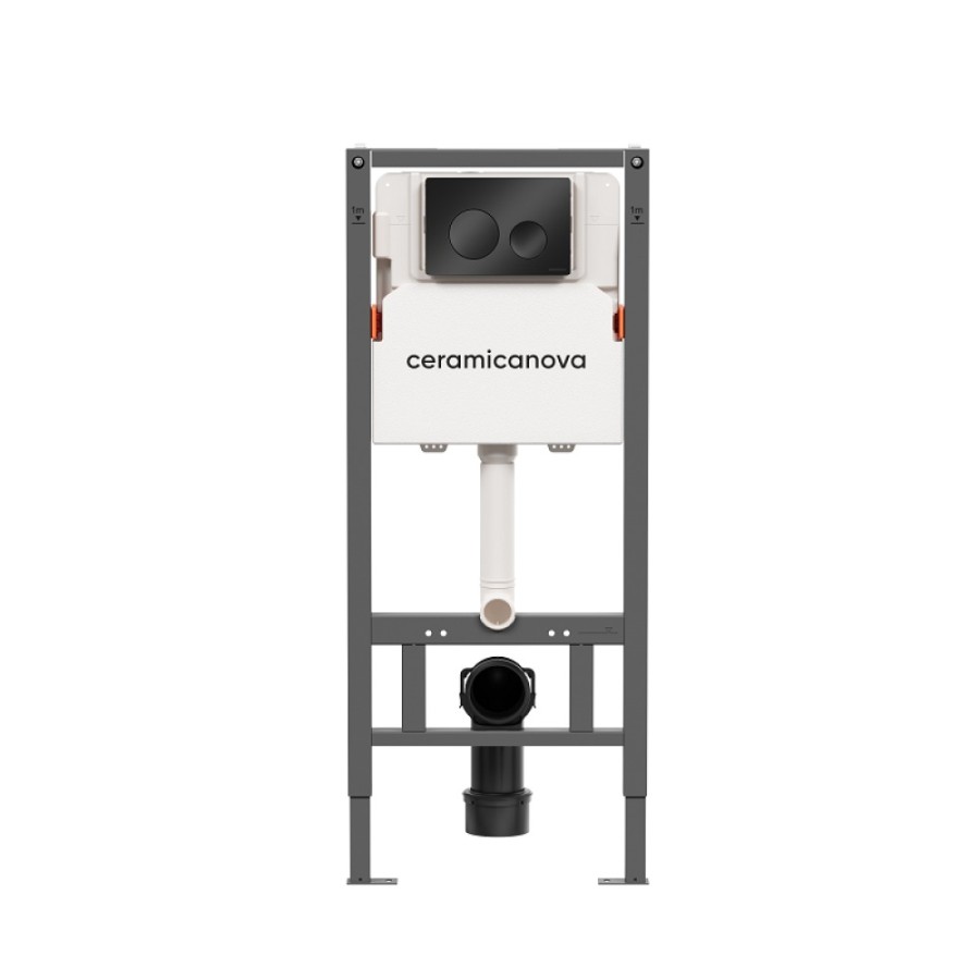 Инсталляция для унитаза Ceramicanova Balance CN121001MB, клавиша Circle черный матовый