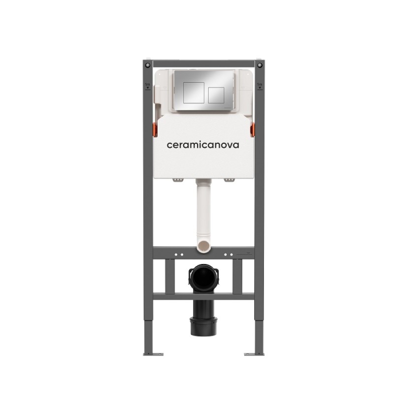 Инсталляция для унитаза Ceramicanova Balance CN121002CH, клавиша Circle хром