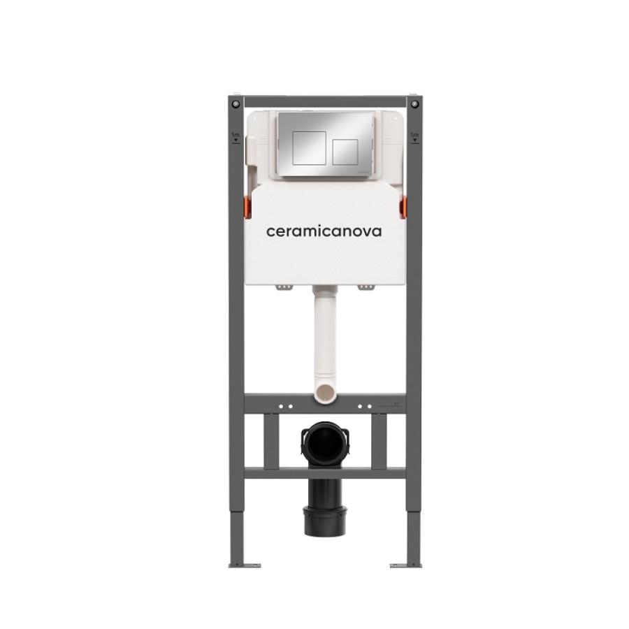 Инсталляция для унитаза Ceramicanova Balance CN121002CH, клавиша Circle хром
