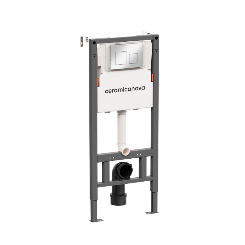 Инсталляция для унитаза Ceramicanova Balance CN121002CH, клавиша Circle хром