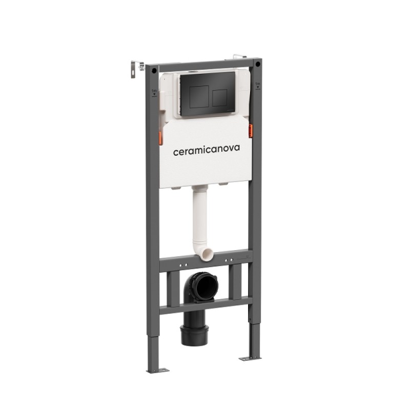 Инсталляция для унитаза Ceramicanova Balance CN121002MB, клавиша Circle черный матовый
