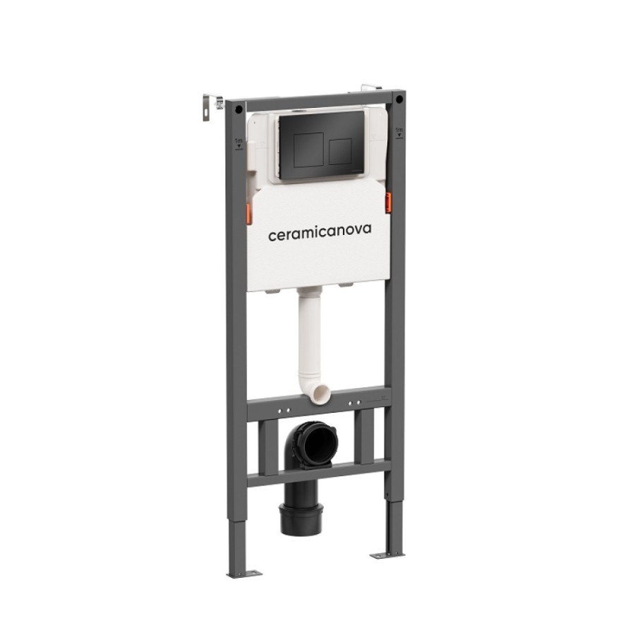 Инсталляция для унитаза Ceramicanova Balance CN121002MB, клавиша Circle черный матовый