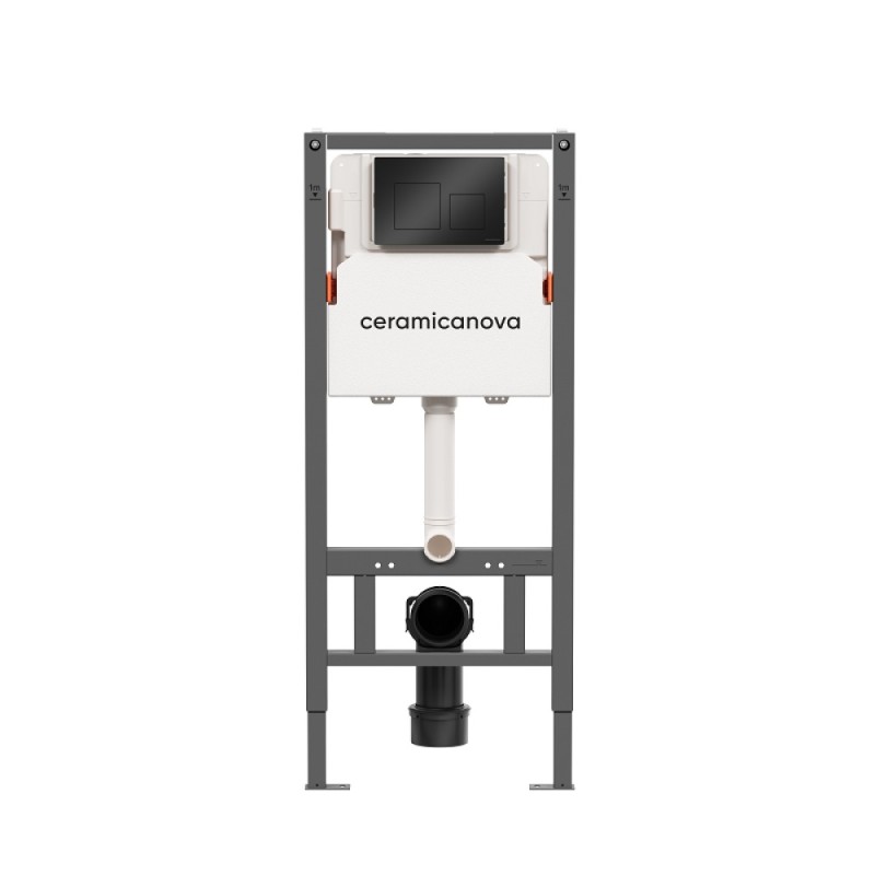 Инсталляция для унитаза Ceramicanova Balance CN121002MB, клавиша Circle черный матовый