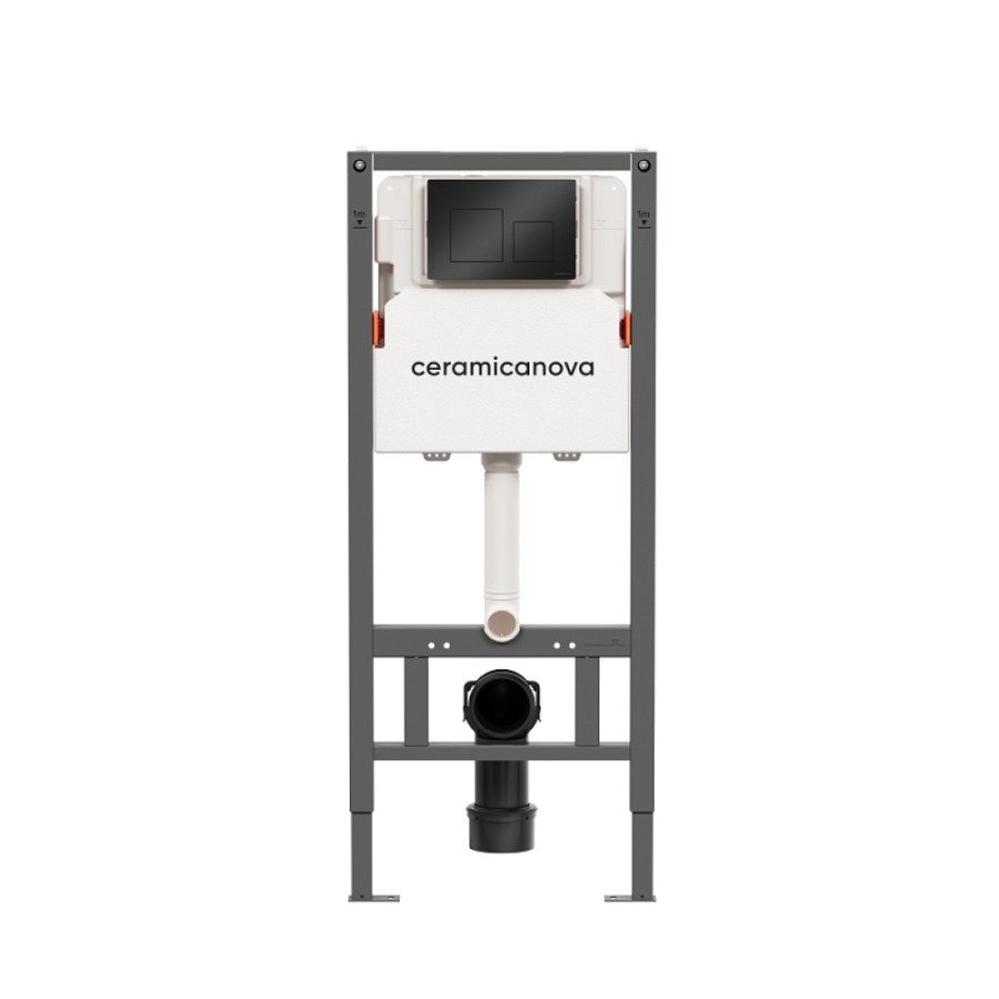 Инсталляция для унитаза Ceramicanova Balance CN121002MB, клавиша Circle черный матовый