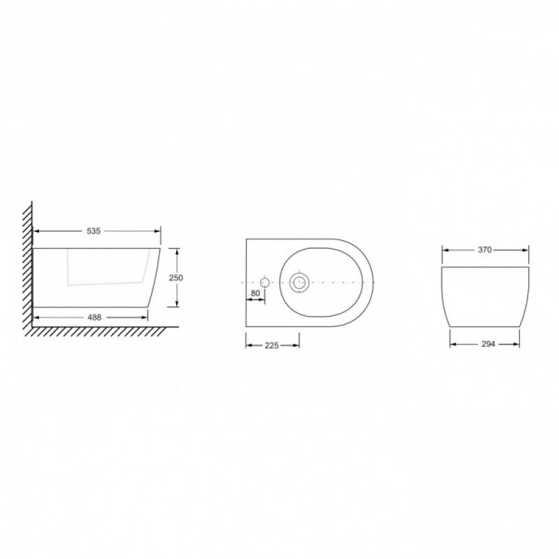 Биде Ceramicanova Simple Rimless CN1303, подвесное, белое