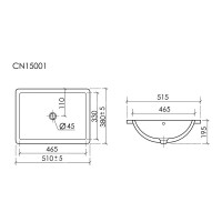 Раковина Ceramicanova Era CN15001, 51.5 см, сантехфарфор, белый