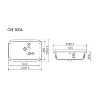 Раковина Ceramicanova Era CN15006, 57 см, сантехфарфор, белый