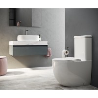 Унитаз компакт Ceramicanova Mia Rimless CN1801 крышка микролифт, безободковый, белый, сантехфарфор