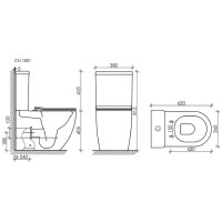 Унитаз компакт Ceramicanova Mia Rimless CN1801 крышка микролифт, безободковый, белый, сантехфарфор