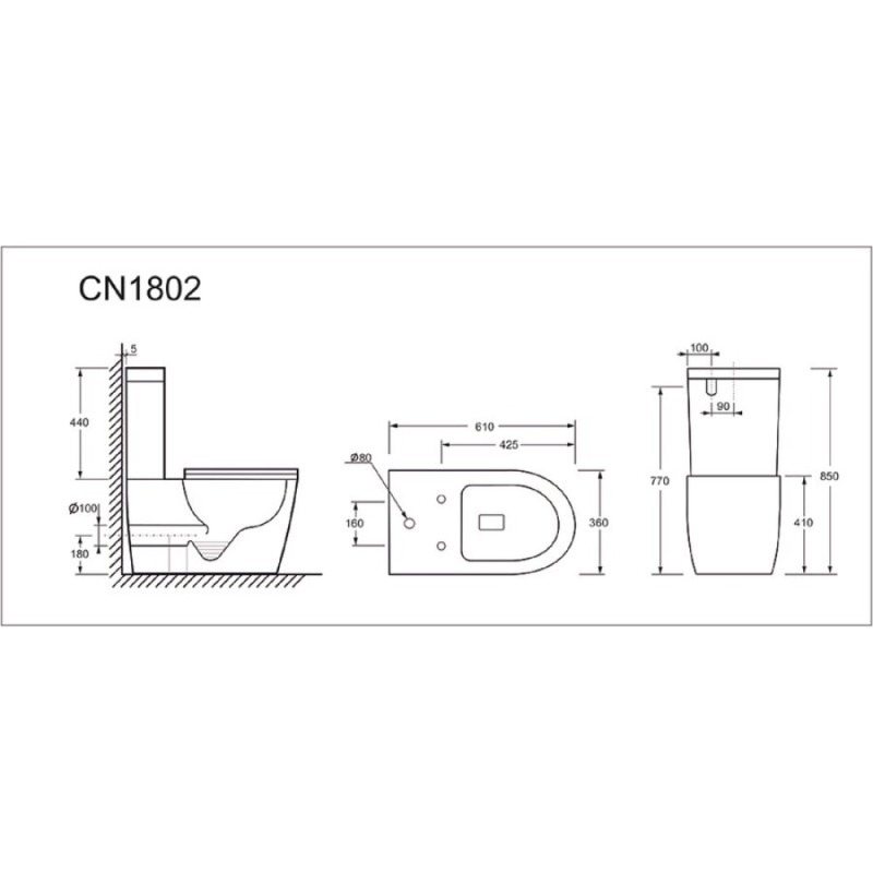 Напольный безободковый унитаз Ceramicanova HighLight Rimless, крышка микролифт CN1802, сантехфарфор