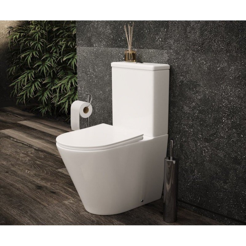 Напольный безободковый унитаз Ceramicanova HighLight Rimless, крышка микролифт CN1802, сантехфарфор