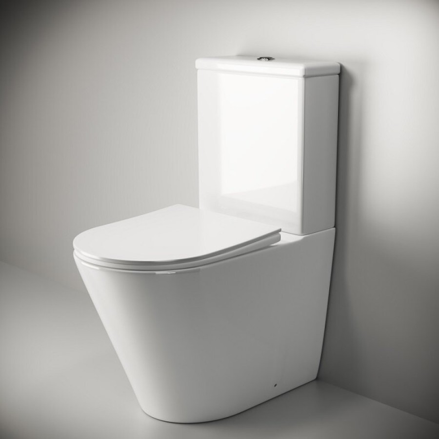 Напольный безободковый унитаз Ceramicanova HighLight Rimless, крышка микролифт CN1802, сантехфарфор