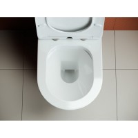 Напольный безободковый унитаз Ceramicanova HighLight Rimless, крышка микролифт CN1802, сантехфарфор