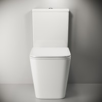 Напольный унитаз Ceramicanova Cubic Rimless CN1803, безободковый, с бачком, сиденье Soft Close, сантехфарфор, белый