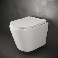 Подвесной унитаз Ceramicanova HighLight Rimless CN1804 с ультра-тонким сиденьем SoftClose, безободковый, сантехфарфор