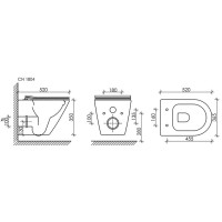 Подвесной унитаз Ceramicanova HighLight Rimless CN1804 с ультра-тонким сиденьем SoftClose, безободковый, сантехфарфор
