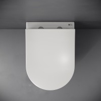 Подвесной унитаз Ceramicanova Mia Rimless с ультра-тонким сиденьем с микролифтом, безободковый, сантехфарфор, CN1805