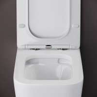Подвесной безободковый унитаз Ceramicanova Cubic CN1806 Rimless, крышка микролифт, сантехфарфор
