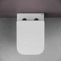 Подвесной безободковый унитаз Ceramicanova Cubic CN1806 Rimless, крышка микролифт, сантехфарфор