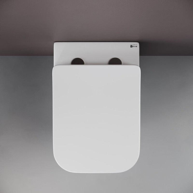 Подвесной безободковый унитаз Ceramicanova Cubic CN1806 Rimless, крышка микролифт, сантехфарфор