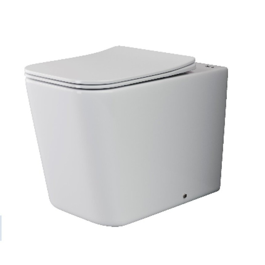Приставной унитаз Ceramicanova Cubic Rimless CN1809, крышка с микролифтом, сантехфарфор