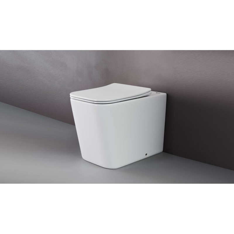 Приставной унитаз Ceramicanova Cubic Rimless CN1809, крышка с микролифтом, сантехфарфор