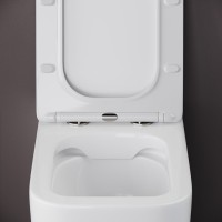 Приставной унитаз Ceramicanova Cubic Rimless CN1809, крышка с микролифтом, сантехфарфор