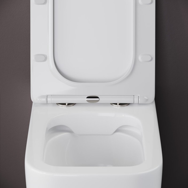 Приставной унитаз Ceramicanova Cubic Rimless CN1809, крышка с микролифтом, сантехфарфор
