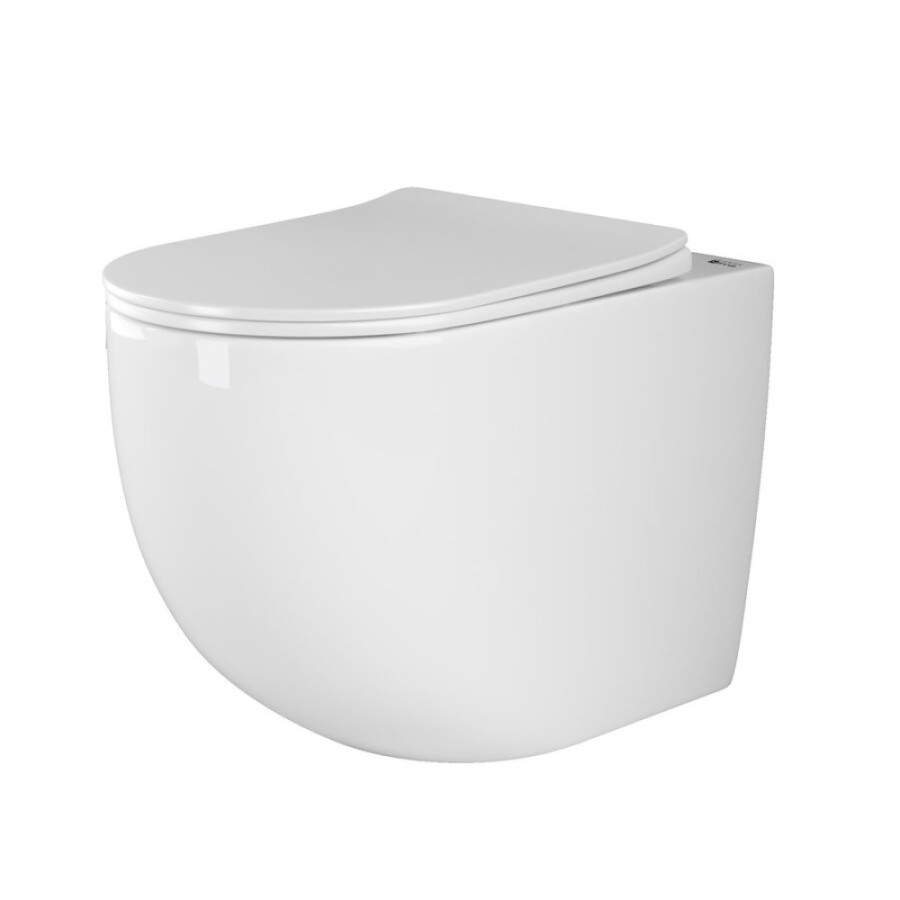 Приставной унитаз Ceramicanova Mia Rimless CN1810, безободковый, крышка с микролифтом, сантехфарфор