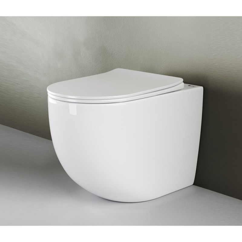 Приставной унитаз Ceramicanova Mia Rimless CN1810, безободковый, крышка с микролифтом, сантехфарфор