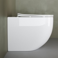 Приставной унитаз Ceramicanova Mia Rimless CN1810, безободковый, крышка с микролифтом, сантехфарфор