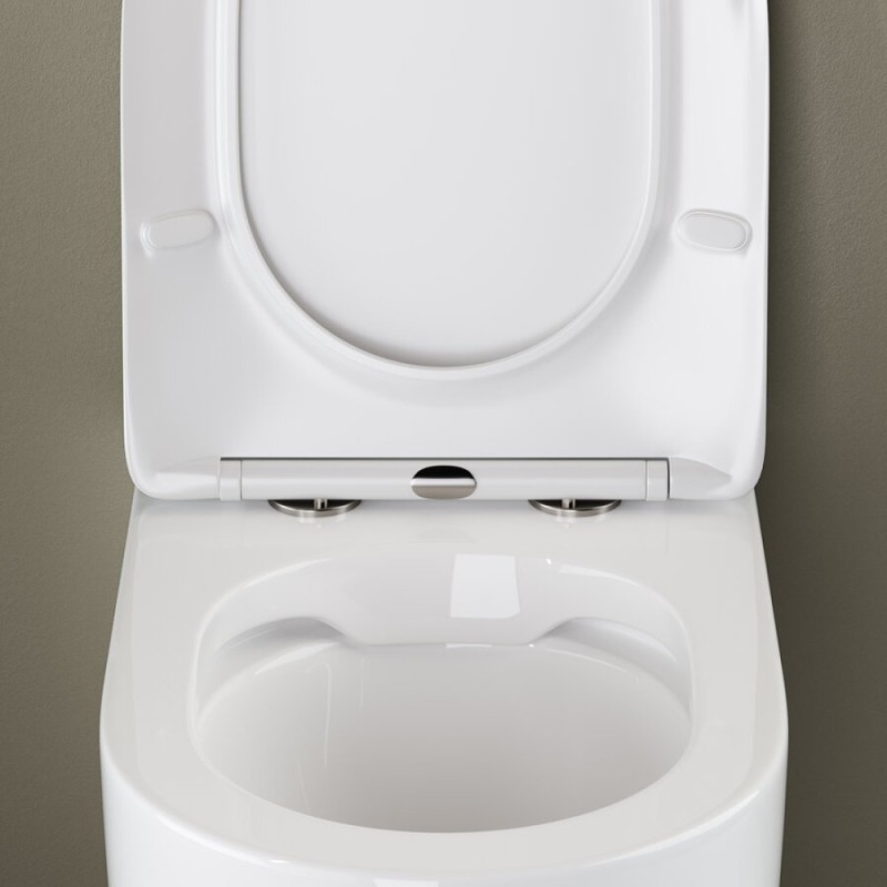Приставной унитаз Ceramicanova Mia Rimless CN1810, безободковый, крышка с микролифтом, сантехфарфор