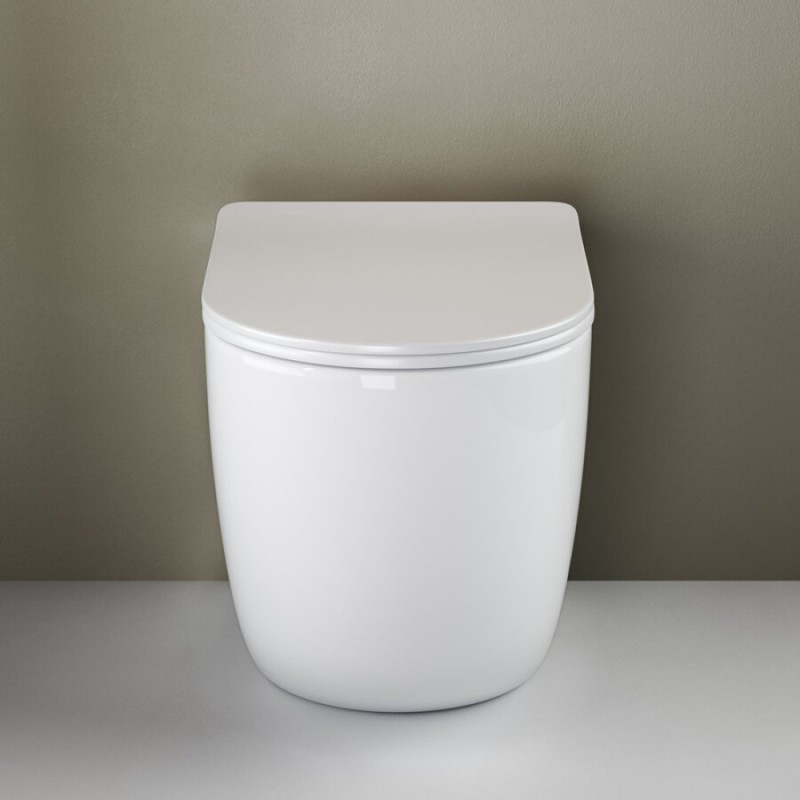 Приставной унитаз Ceramicanova Mia Rimless CN1810, безободковый, крышка с микролифтом, сантехфарфор