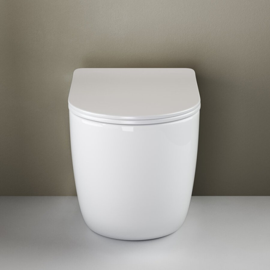 Приставной унитаз Ceramicanova Mia Rimless CN1810, безободковый, крышка с микролифтом, сантехфарфор