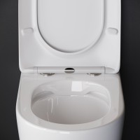 Приставной унитаз Ceramicanova Highlight Rimless CN1812, безободковый, крышка с микролифтом