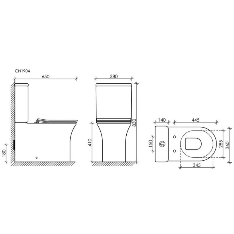 Напольный унитаз Ceramicanova Star Rimless CN1904 39 x 65 x 84 см безободковый, с сиденьем Soft Close, сантехфарфор