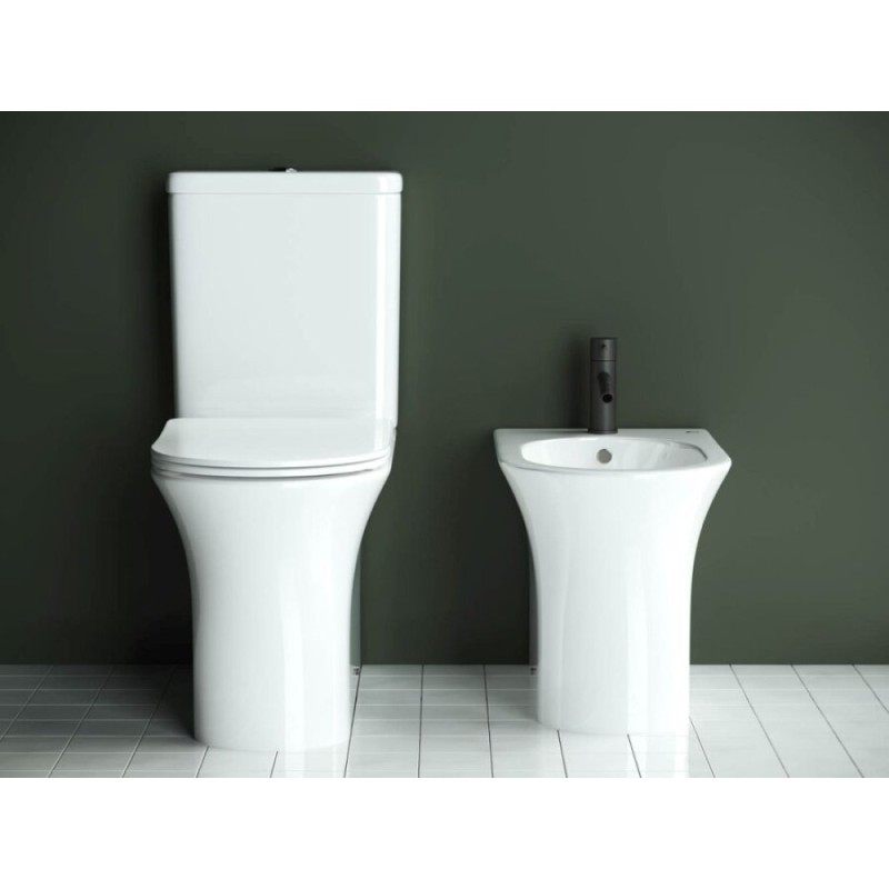 Напольный унитаз Ceramicanova Star Rimless CN1904 39 x 65 x 84 см безободковый, с сиденьем Soft Close, сантехфарфор