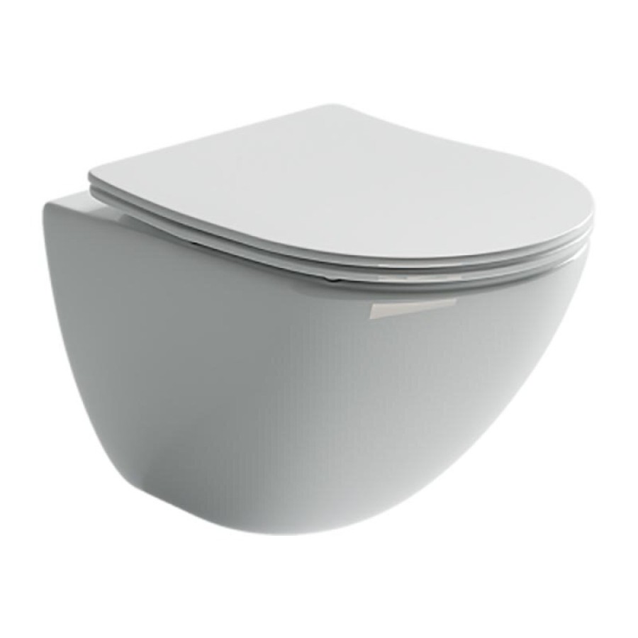 Подвесной унитаз Ceramicanova Mono Rimless CN1905 35 x 50 x 36 см безободковый, с сиденьем Soft Close, сантехфарфор