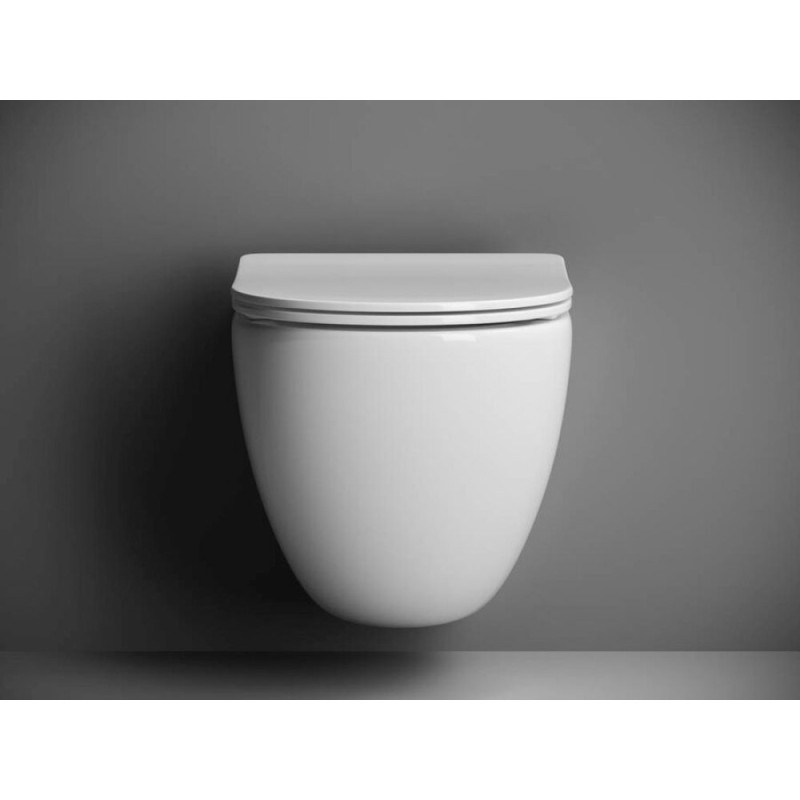Подвесной унитаз Ceramicanova Mono Rimless CN1905 35 x 50 x 36 см безободковый, с сиденьем Soft Close, сантехфарфор