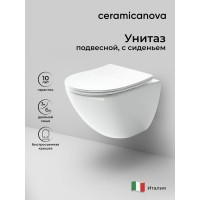 Подвесной унитаз Ceramicanova Mono Rimless CN1905 35 x 50 x 36 см безободковый, с сиденьем Soft Close, сантехфарфор